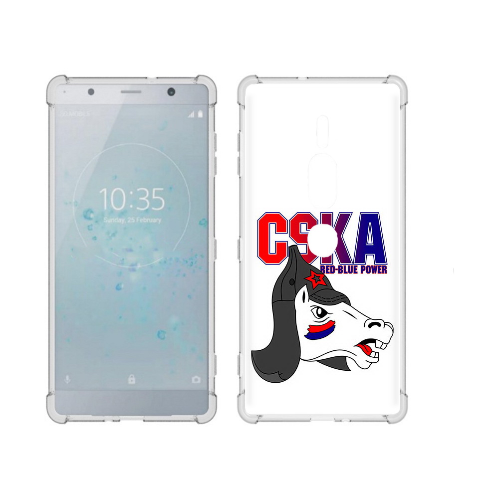 

Чехол MyPads Tocco для Sony Xperia XZ2 Premium ФК ЦСК лошадка россия, Прозрачный, Tocco