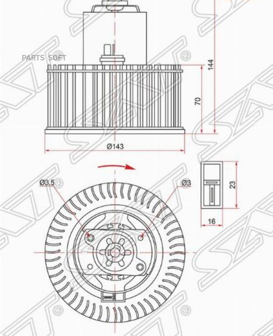 

SAT Мотор отопителя салона NISSAN ALMERA N16 00-05/PRIMERA P12 02-07 LHD