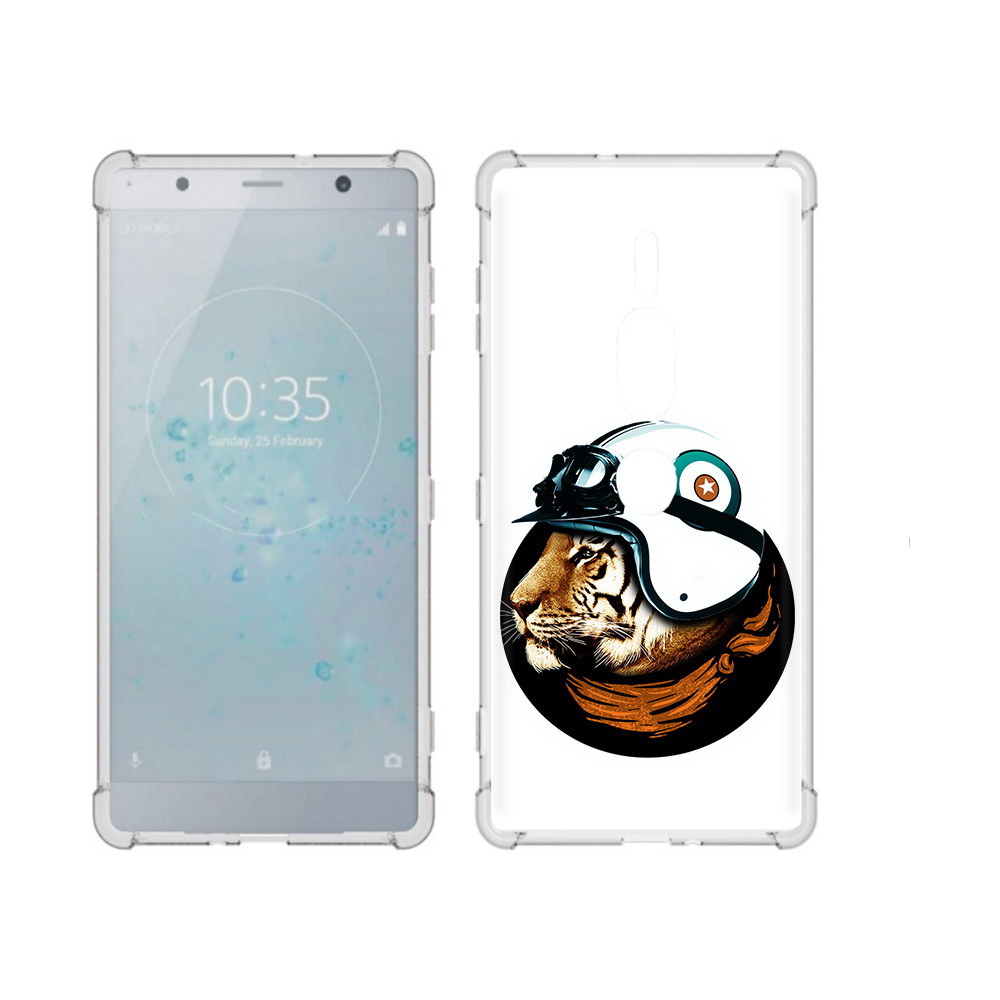 

Чехол MyPads Tocco для Sony Xperia XZ2 Premium Тигр в шлеме, Прозрачный, Tocco