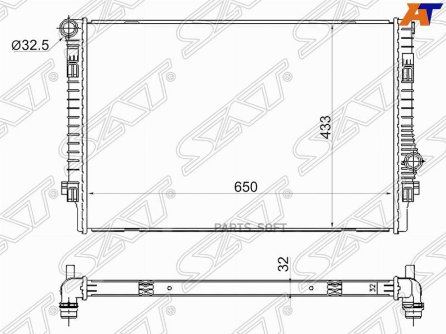 

SAT Радиатор AUDI A3/S3 12-/TT 14-/SKODA OCTAVIA 13-/VOLKSWAGEN GOLF 12-