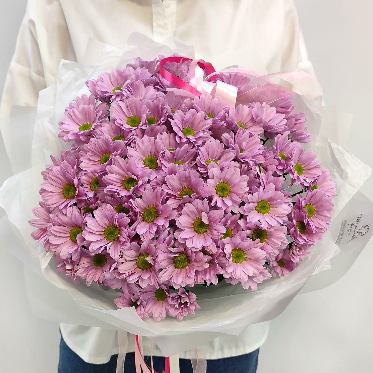 

Букет цветов, Талисман Флора, Розовая карусель букет из 9 хризантем, B2331, 45см