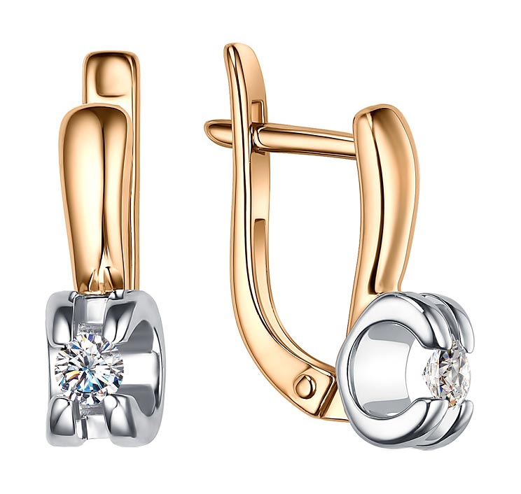 

Серьги из красного золота с фианитом Veronika S132-1933, S132-1933