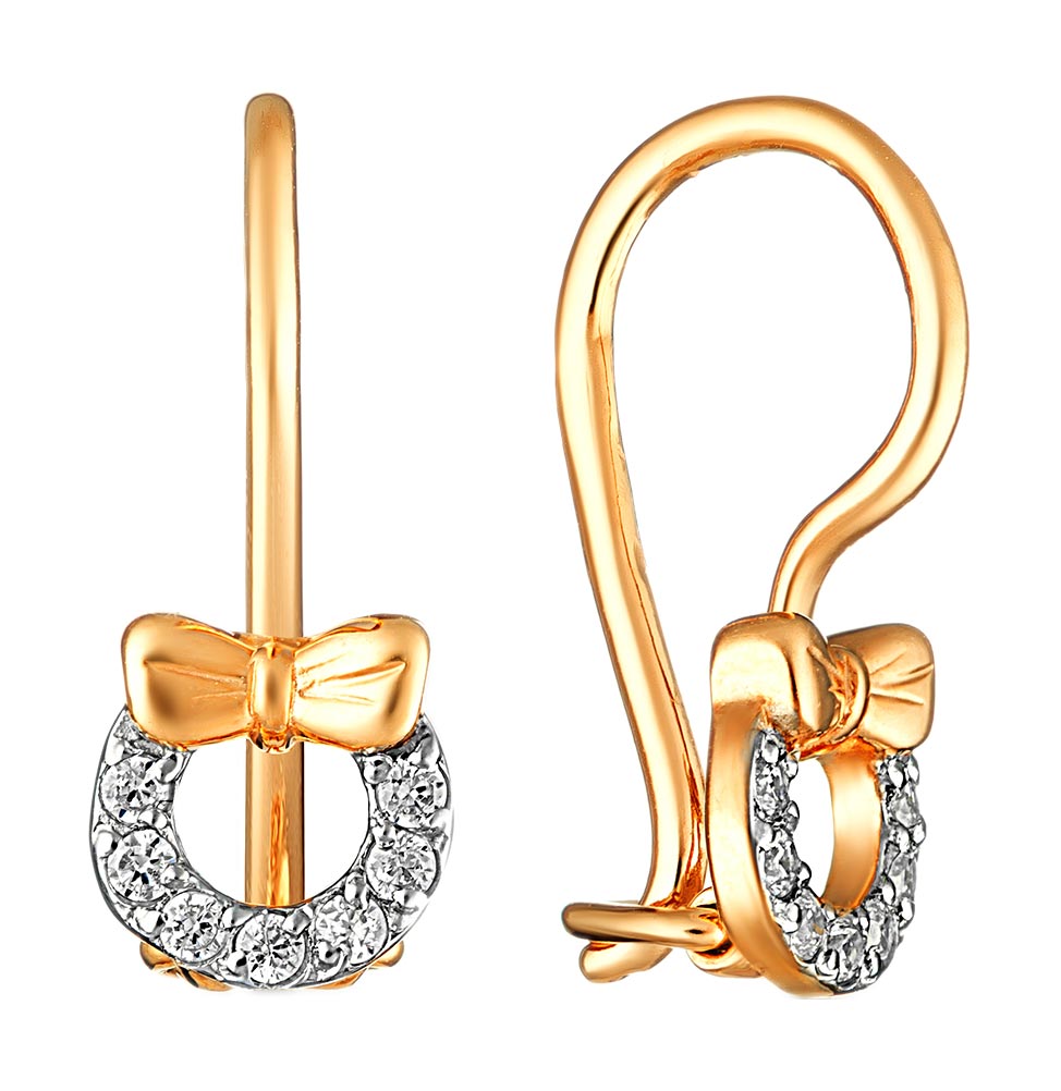 

Серьги из красного золота с фианитом Veronika S132-1902, S132-1902