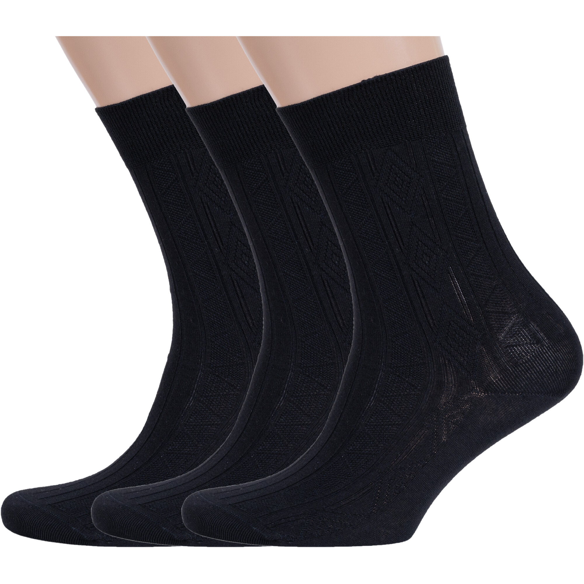

Комплект носков мужских Rusocks 3-М-340/1 черных 25, Черный, 3-М-340/1