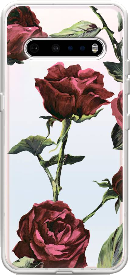 

Чехол Awog на LG V60 ThinQ 5G "Бордовые розы фон", Красный, 84250-8