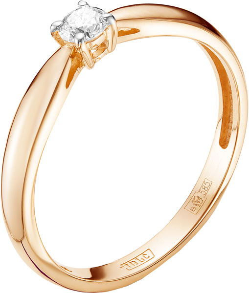 Кольцо из красного золота с бриллиантом р. 17,5 Vesna jewelry 1274-151-00-00