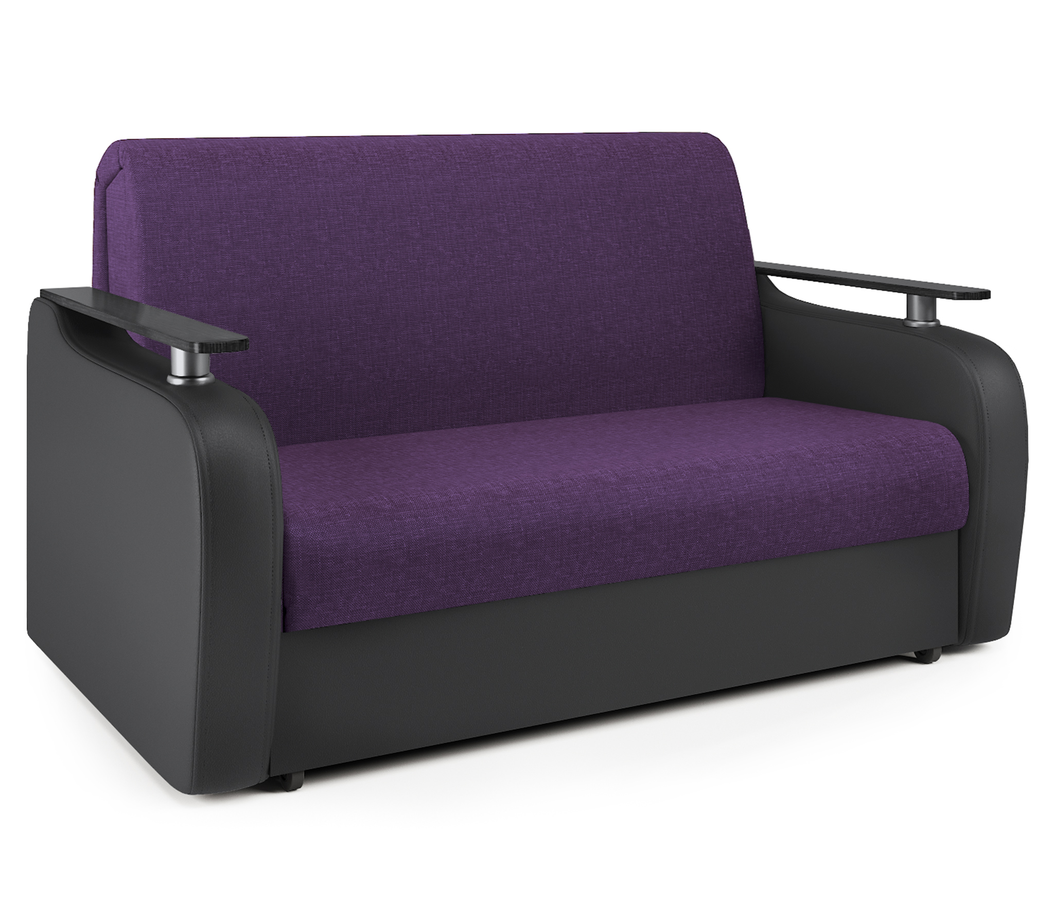 

Диван аккордеон Гранд Д 160 фиолетовая рогожка и черная экокожа, Гранд Д