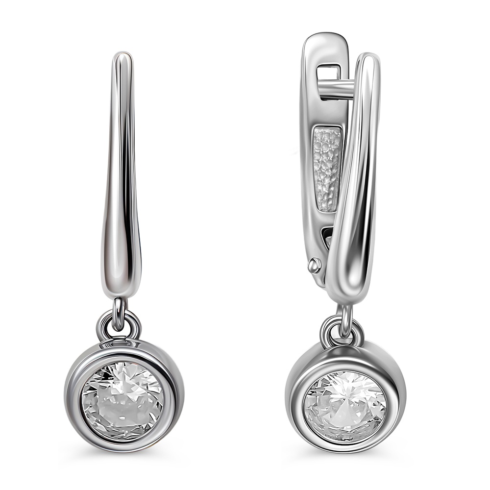 

Серьги подвески из серебра 585Gold 702012338, фианит, 702012338