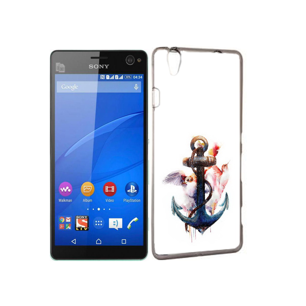

Чехол MyPads Tocco для Sony Xperia C4 якорь с птицами, Прозрачный, Tocco