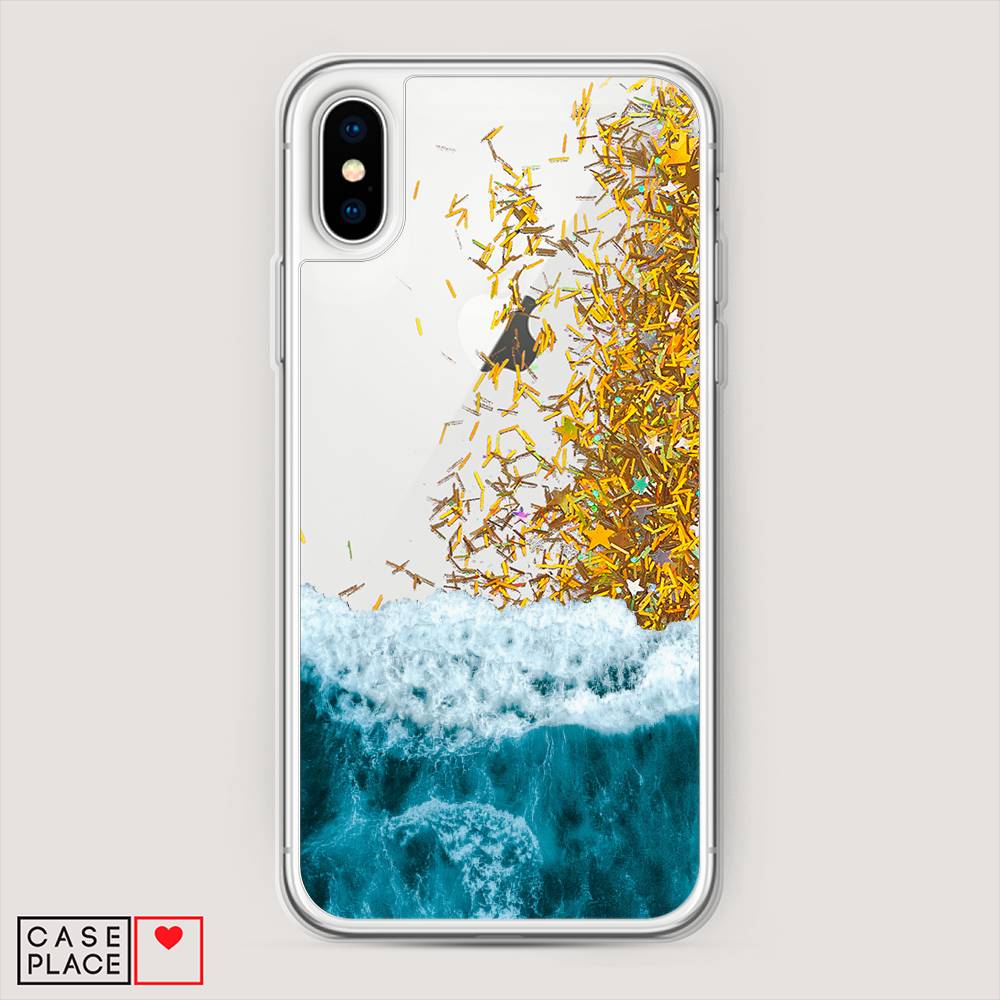 

Жидкий чехол с блестками "Морская пучина" на Apple iPhone XS Max (10S Max), 11990-1