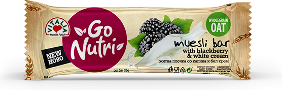 фото Батончик vitalia go nutri muesli bar с ежевикой и белым кремом 25 г evitalia