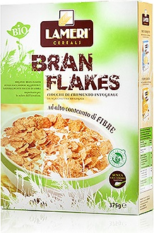 фото Хлопья lameri cereals bran flakes bio с отрубями 375 г