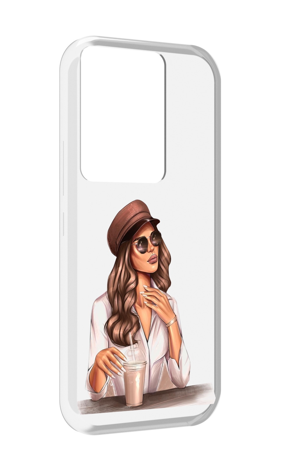 

Чехол MyPads девушка-с-милкшейком женский для Itel Vision 3 Plus / Itel P38 Pro, Прозрачный, Tocco