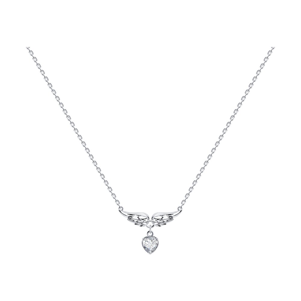

Колье из серебра 38-42 см SOKOLOV 94070578, фианит, 94070578