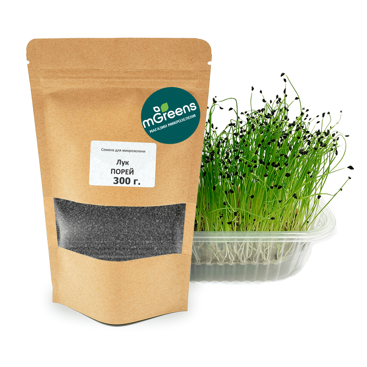 

Семена для микрозелени mGreen's Лук Порей 300 г, luk-porey_ves