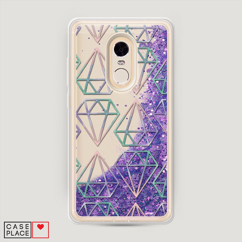 фото Жидкий чехол с блестками "бриллианты голографика" на xiaomi redmi note 4 awog