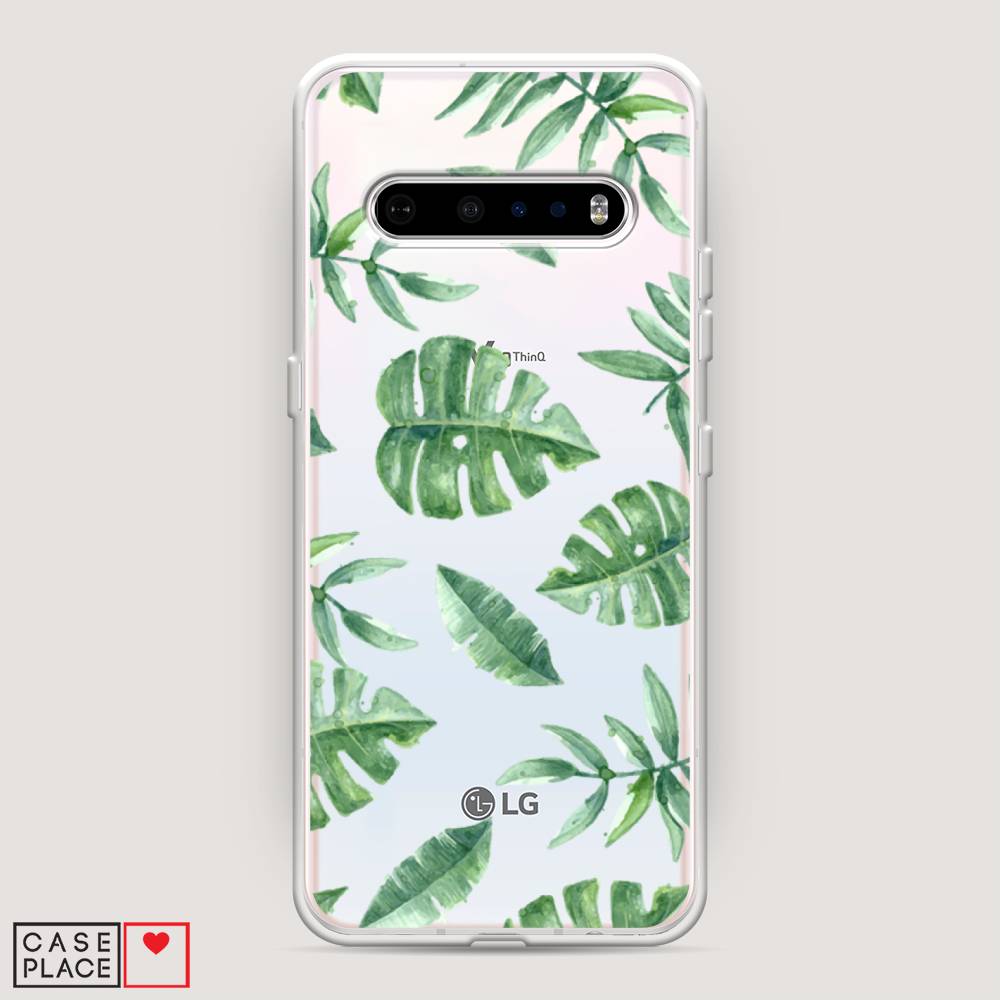 

Чехол Awog на LG V60 ThinQ 5G "Нарисованные пальмовые листья", Зеленый, 84250-4