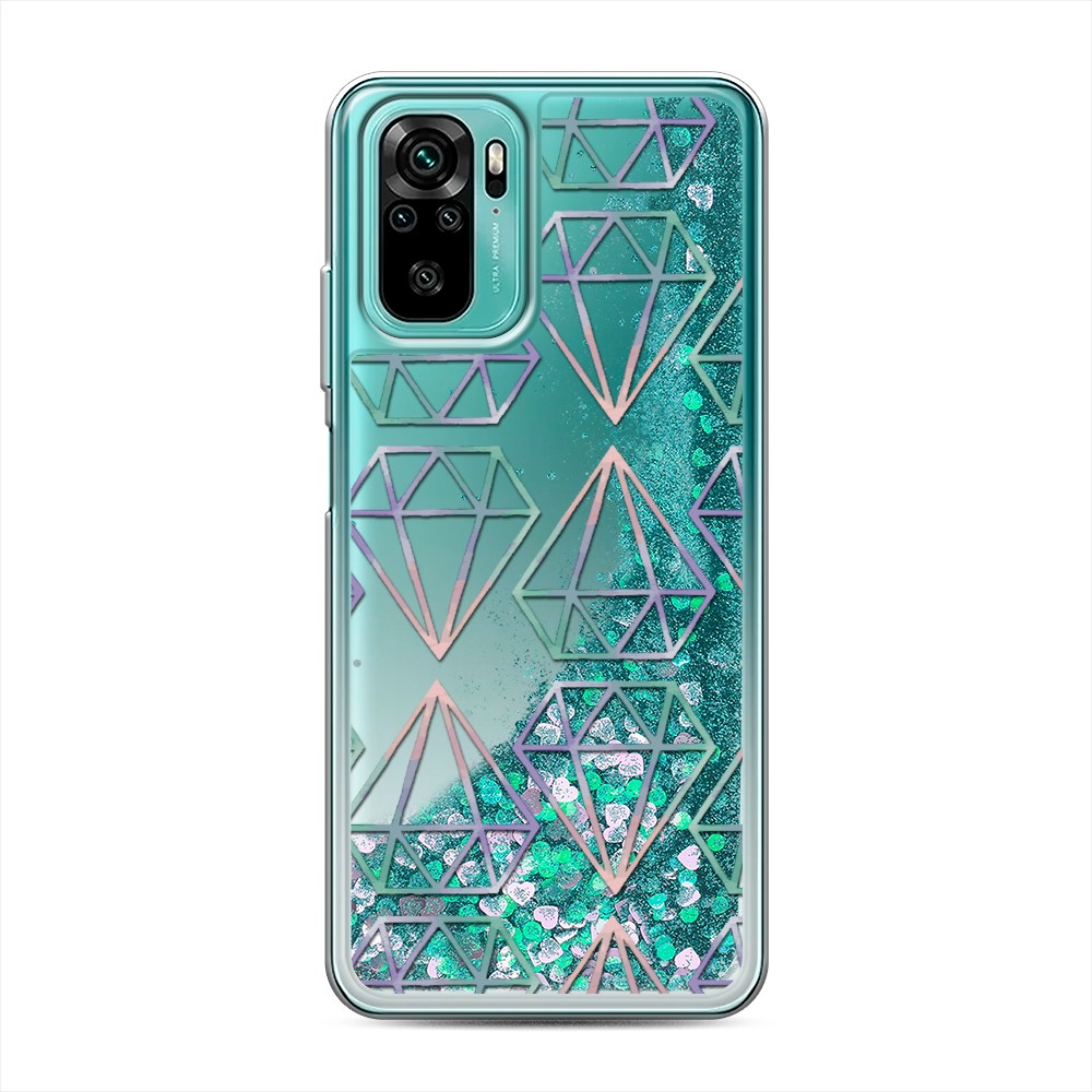 

Жидкий чехол с блестками "Бриллианты голографика" на Xiaomi Redmi Note 10S