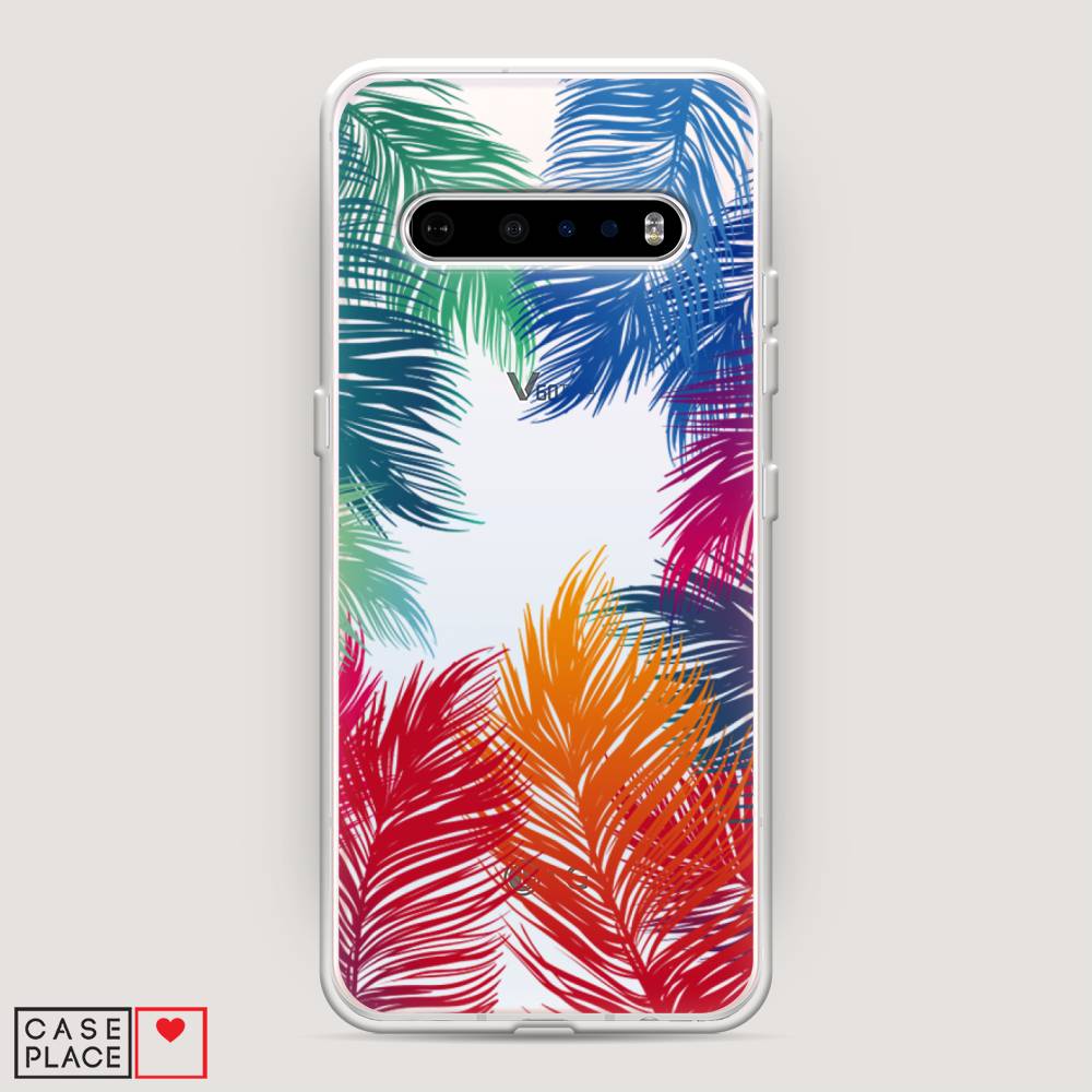 

Чехол Awog на LG V60 ThinQ 5G "Рамка из перьев", Красный, 84250-4