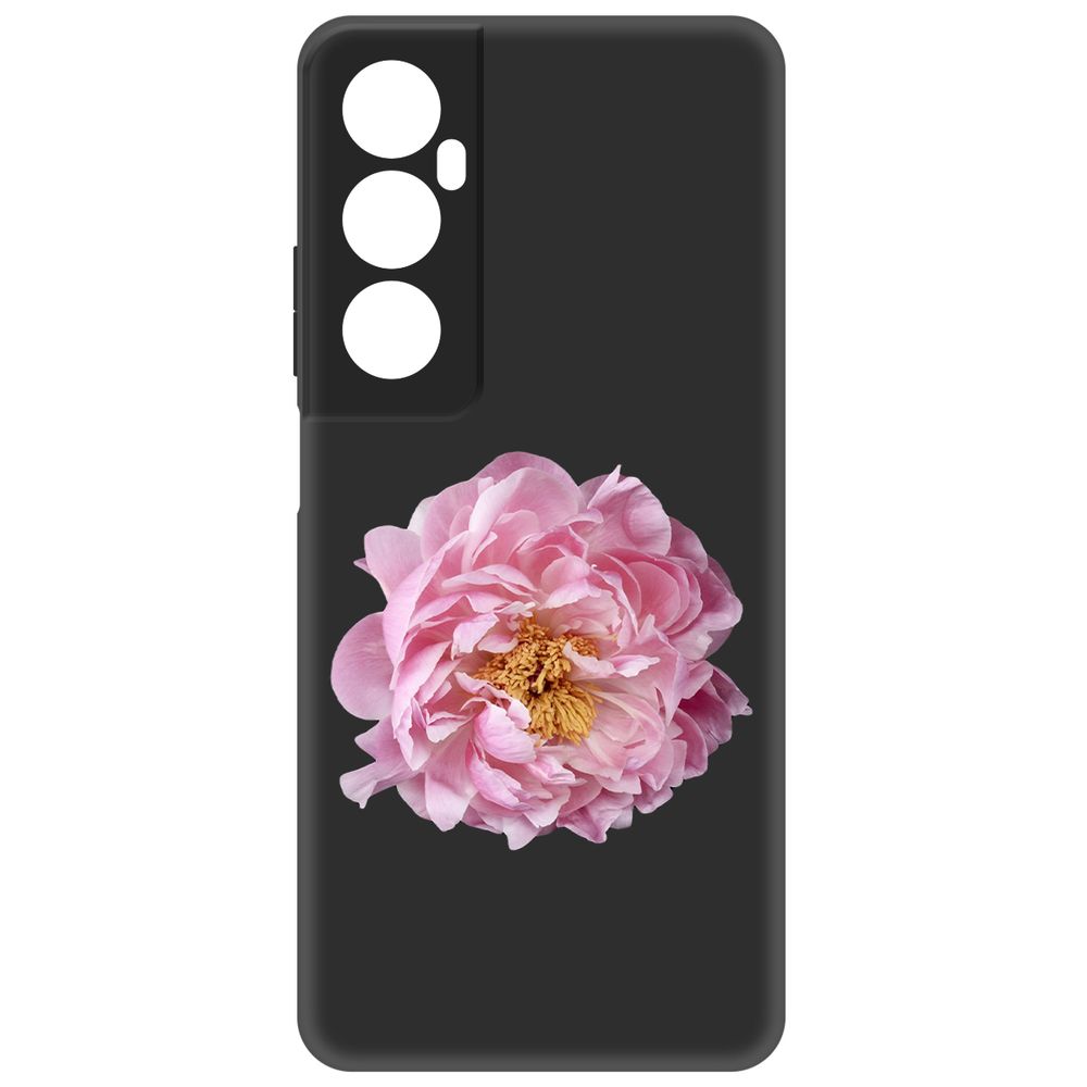 

Чехол Krutoff для Realme C65 Розовый пион, Черный
