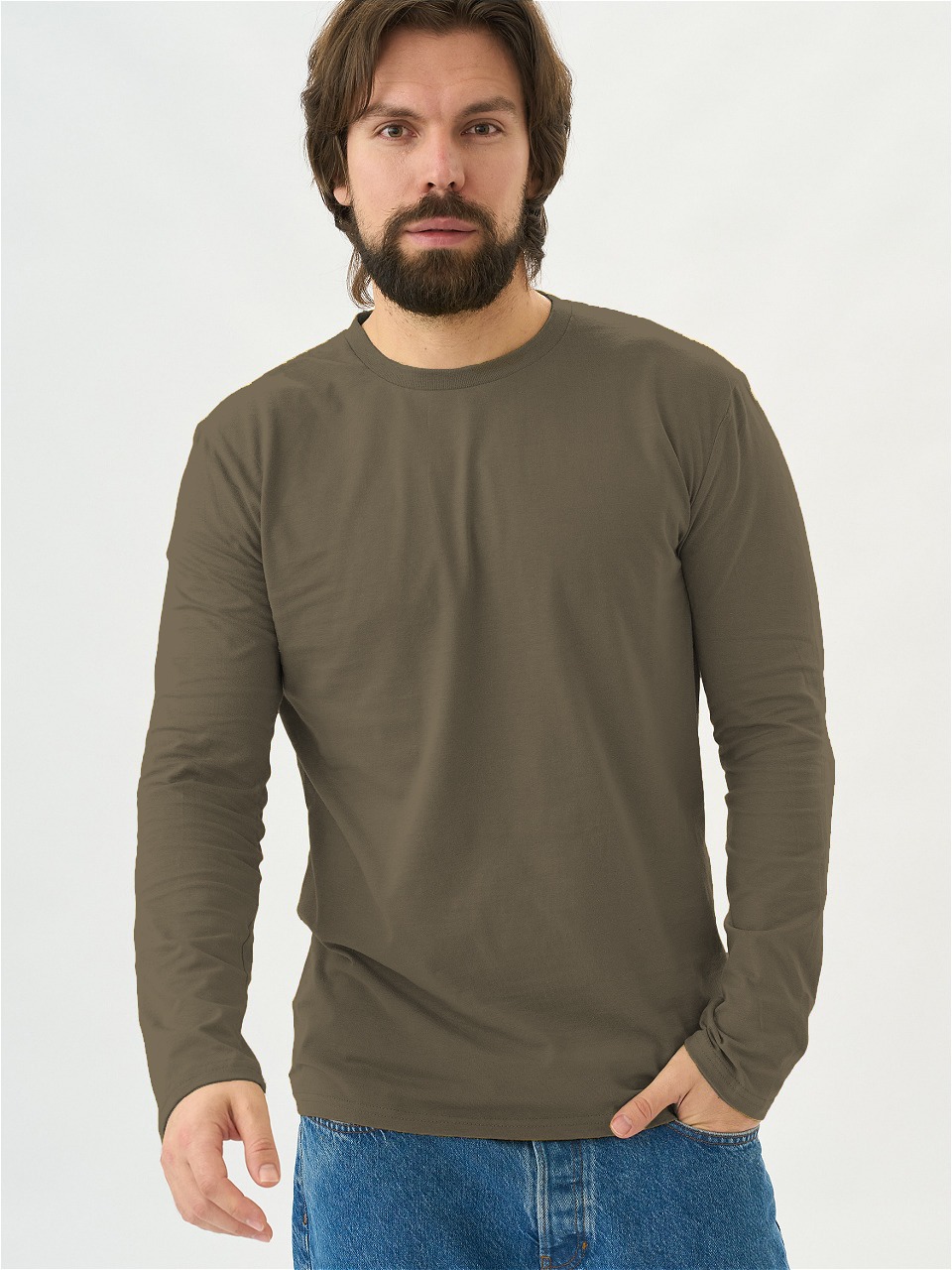 

Лонгслив унисекс Uzcotton UZ-M-L хаки L, UZ-M-L