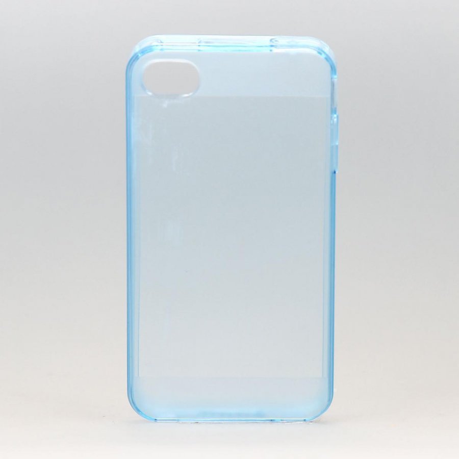 

Чехол-накладка для Apple iPhone 4/4S силиконовый (прозрачно-голубой)