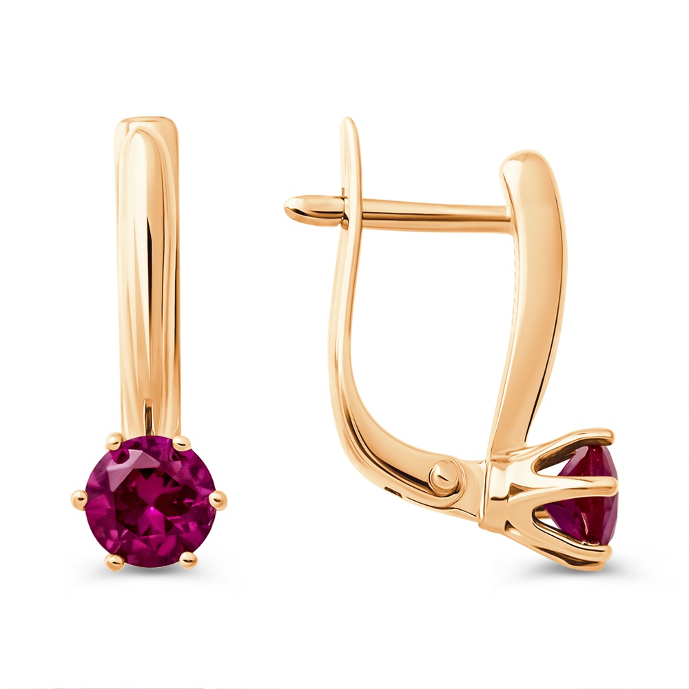 

Серьги из золота 585Gold 102010873, рубин искусственный, 102010873