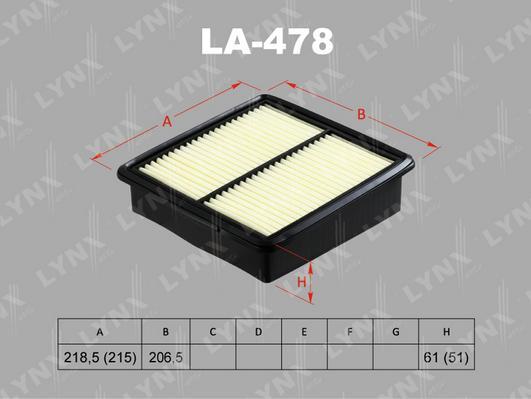 

Фильтр воздушный LYNXauto LA-478