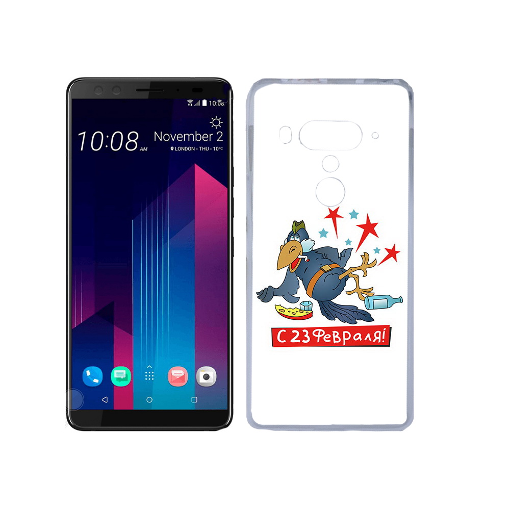 

Чехол MyPads Tocco для HTC U12+ 23 февраля веселая птица, Прозрачный, Tocco