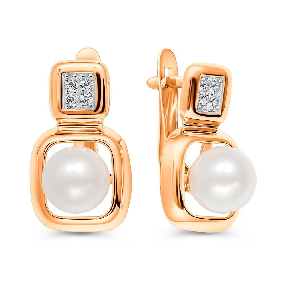 

Серьги из золота 585Gold 202013711, жемчуг культивированный/фианит, 202013711