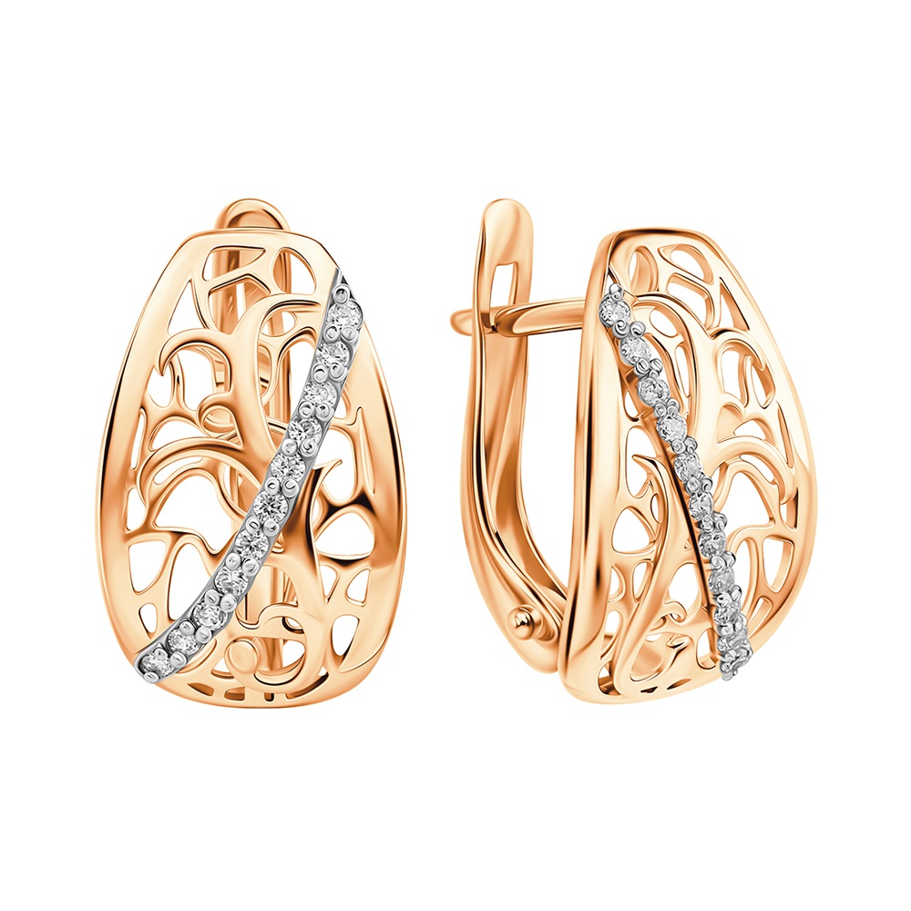 

Серьги из золота 585Gold 302007318, фианит, 302007318