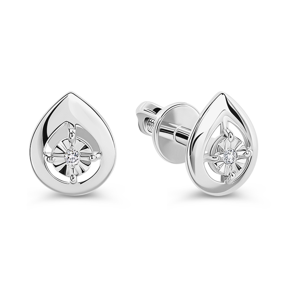 

Серьги пусеты из золота 585Gold 102009913, бриллиант, 102009913