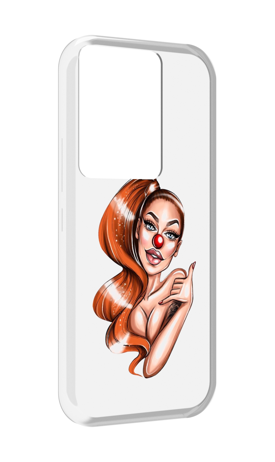 

Чехол MyPads девушка-клоун для Itel Vision 3 Plus / Itel P38 Pro, Прозрачный, Tocco