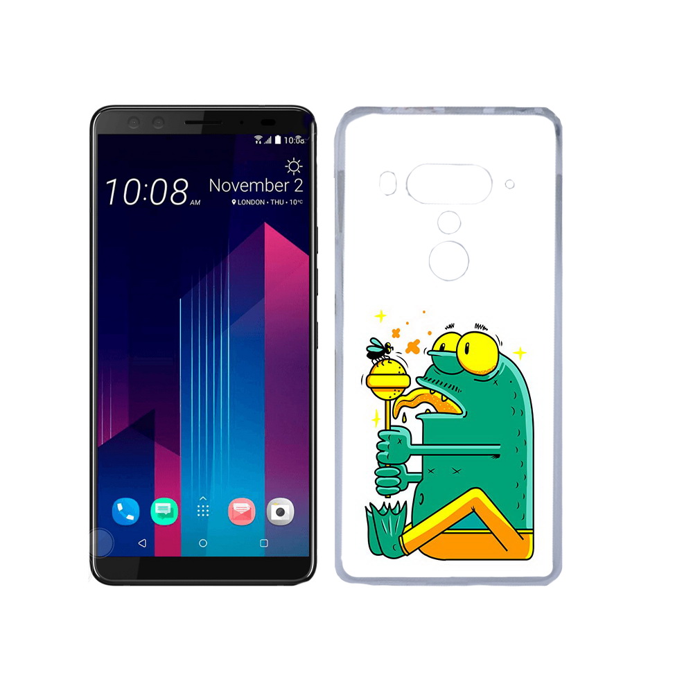 

Чехол MyPads Tocco для HTC U12+ Зеленая лягушка с чупа чупсом, Прозрачный, Tocco
