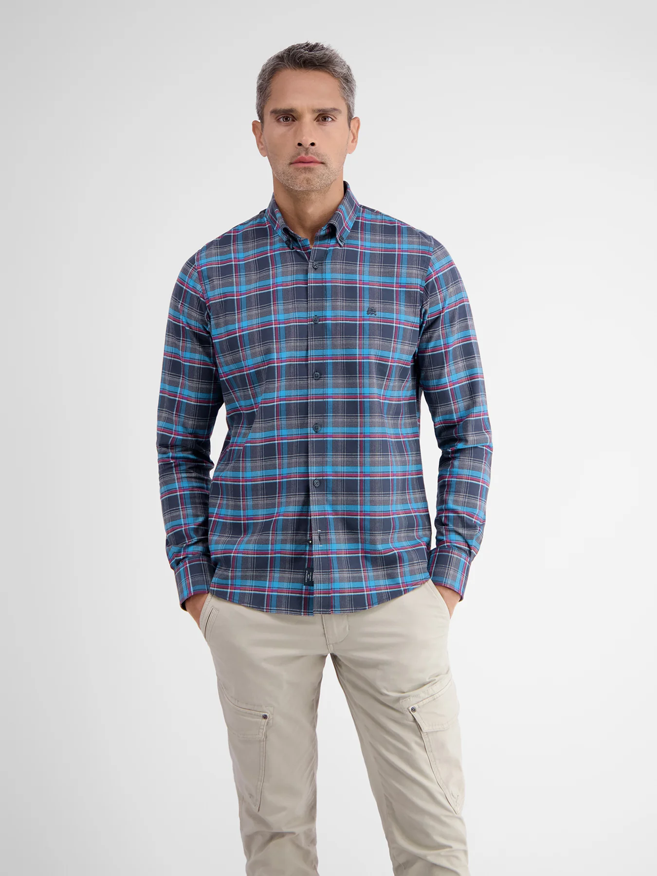 Рубашка мужская Lerros 23O1159 синяя XL