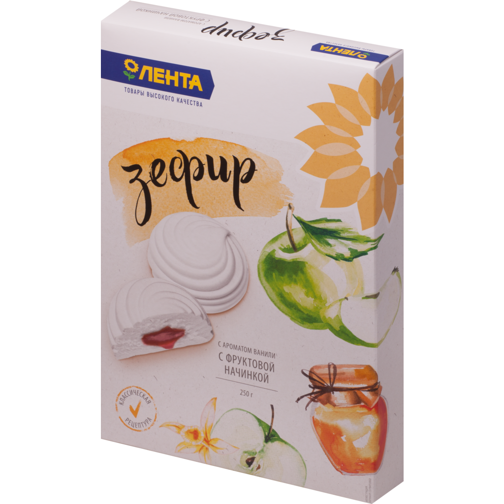 

Зефир Лента с фруктовой начинкой и ароматом ванили 250 г