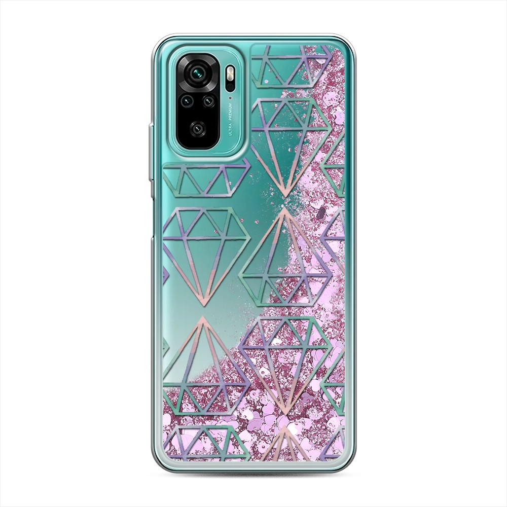 

Жидкий чехол с блестками "Бриллианты голографика" на Xiaomi Redmi Note 10