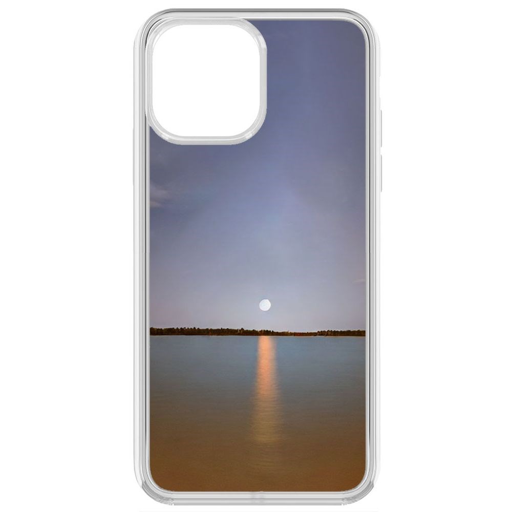 

Чехол-накладка Krutoff Clear Case Закат над рекой для iPhone 13 Pro Max, Прозрачный
