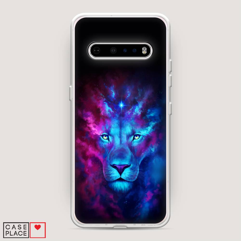 

Чехол Awog на LG V60 ThinQ 5G "Космический лев", Голубой, 84250-1