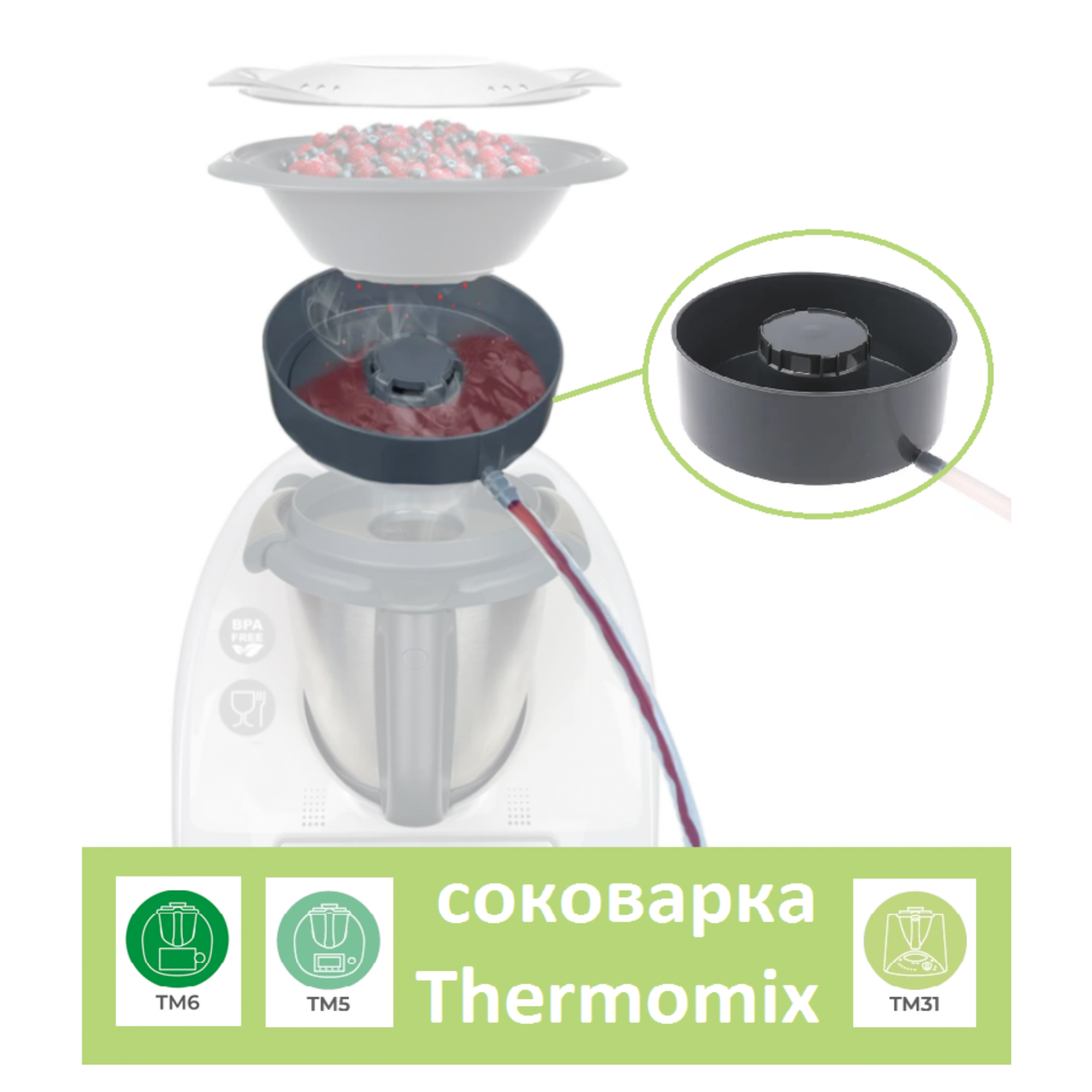 

Насадка для кухонного комбайна Thermomix ТМ6, ТМ5, ТМ31, Черный, ТМ6, ТМ5, ТМ31