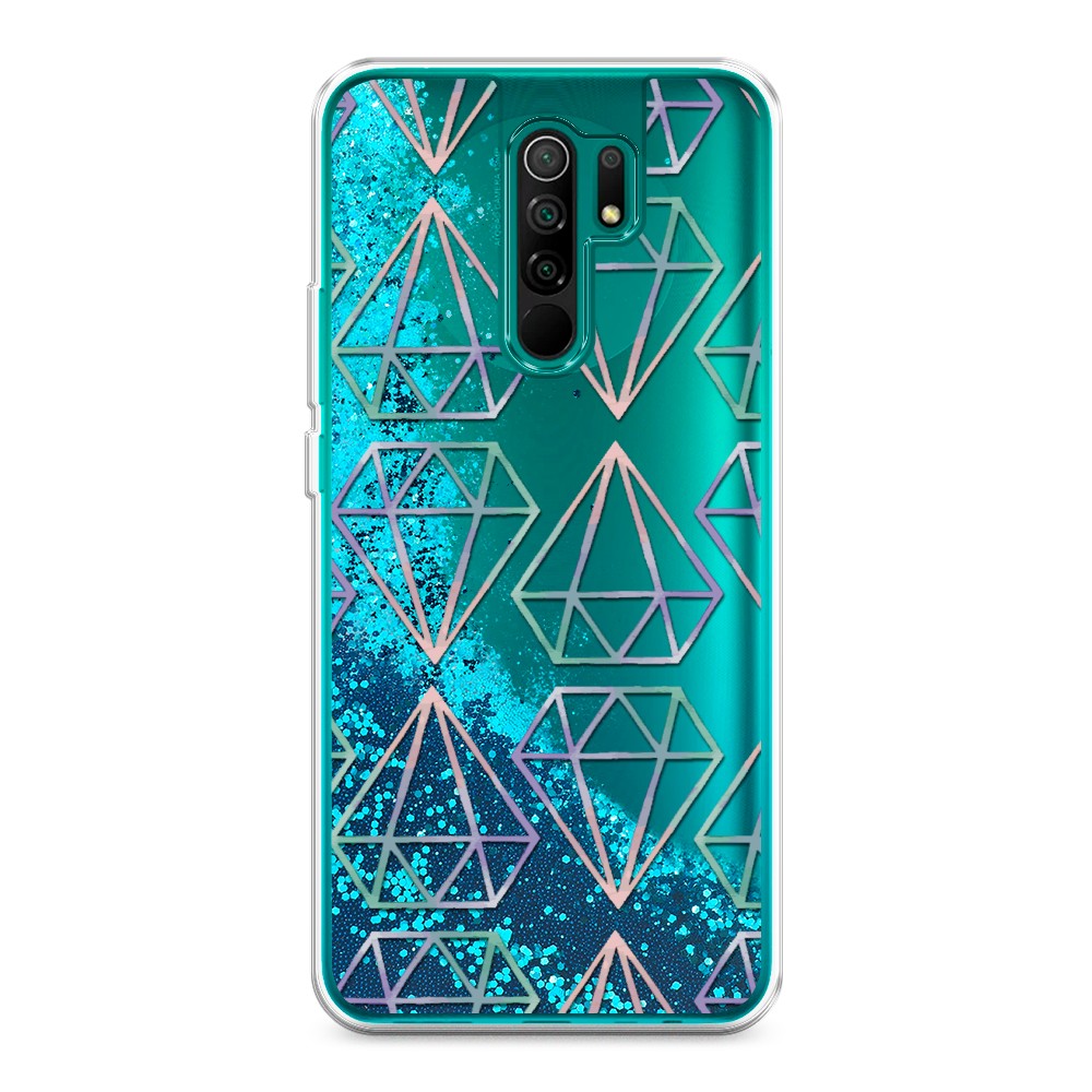 

Жидкий чехол с блестками "Бриллианты голографика" на Xiaomi Redmi 9, 38393-1