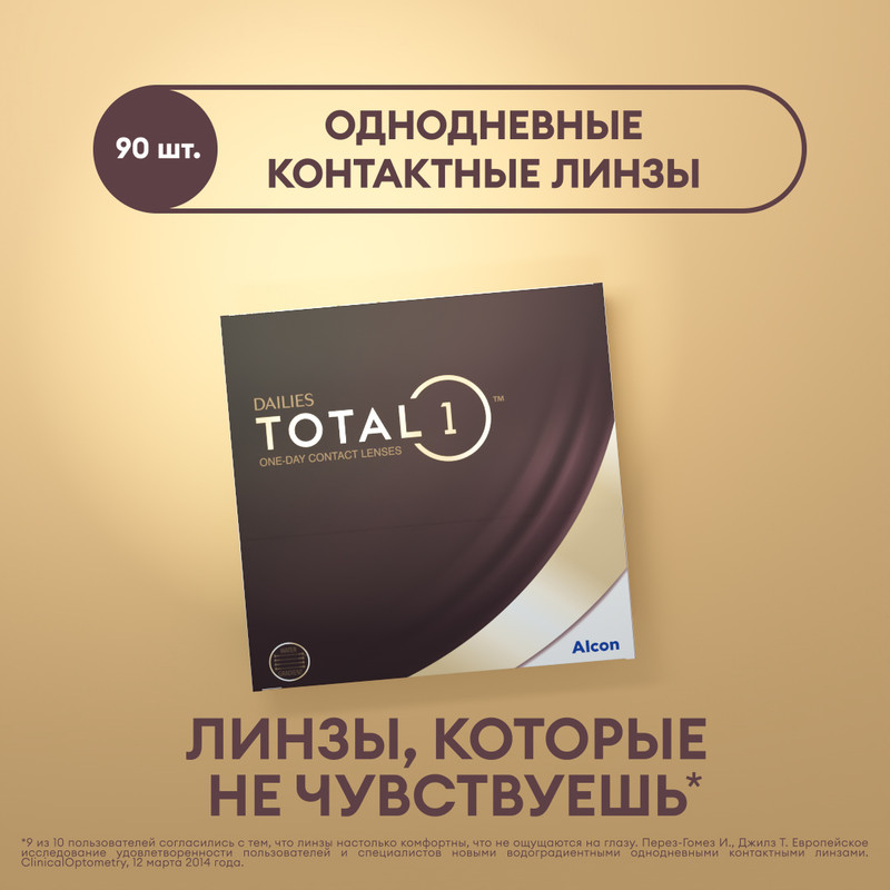 Контактные линзы ALCON Dailies Total 1 однодневные -1100 85 90 шт 12271₽