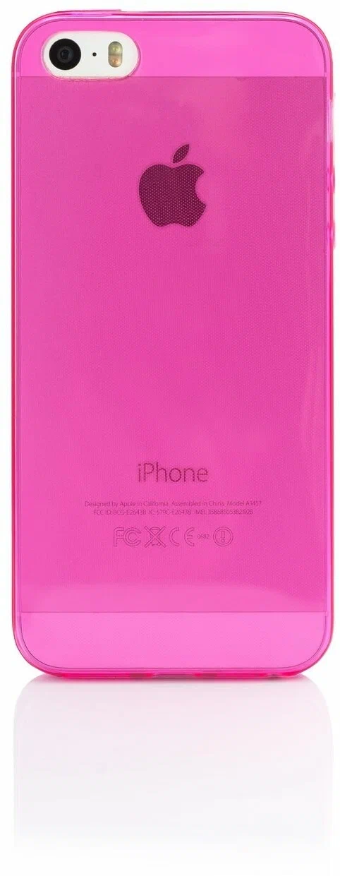 

Накладка матовая тонкая для iPhone 5, темно розовая, Розовый