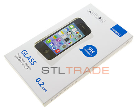 Защитное стекло для iPhone 4/4S 0.2мм, Deppa