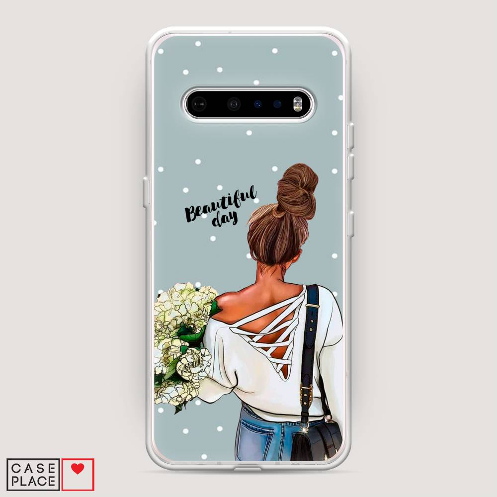 

Чехол Awog на LG V60 ThinQ 5G "Beautiful day", Голубой;коричневый;бежевый, 84250-6