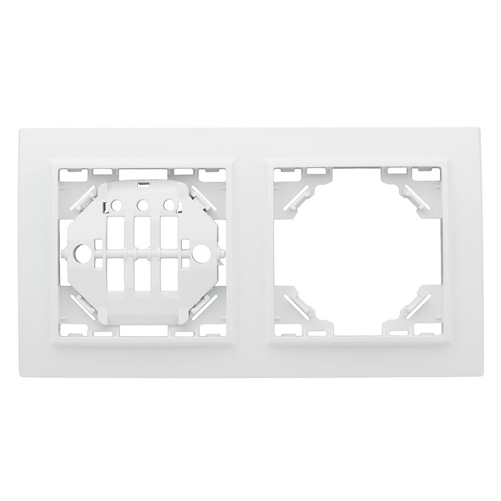 Рамка EKF Минск 2 поста белая рамка schneider electric glossa 4 поста вертикальная белая