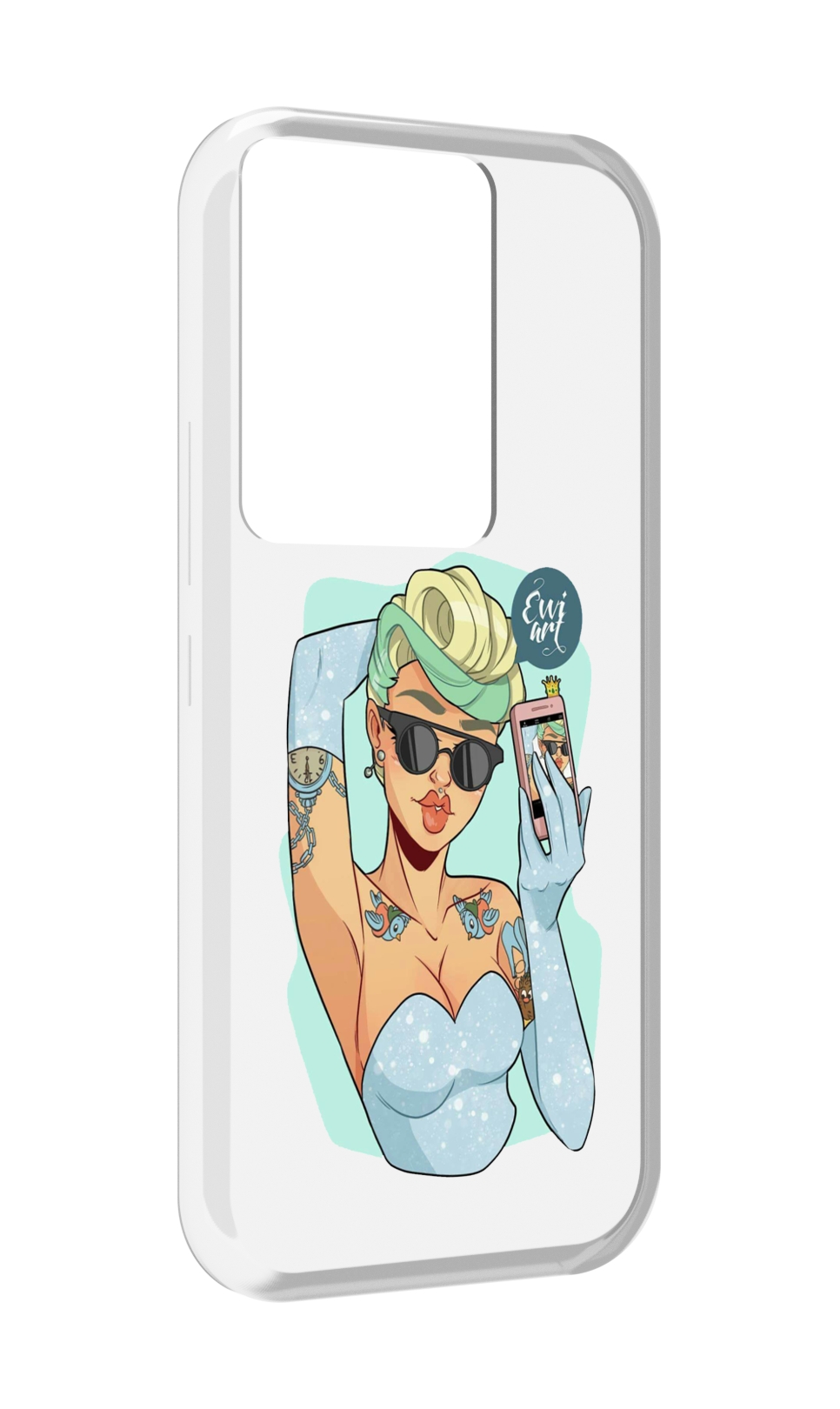 

Чехол MyPads девушка с короткой стрижкой женский для Itel Vision 3 Plus / Itel P38 Pro, Прозрачный, Tocco