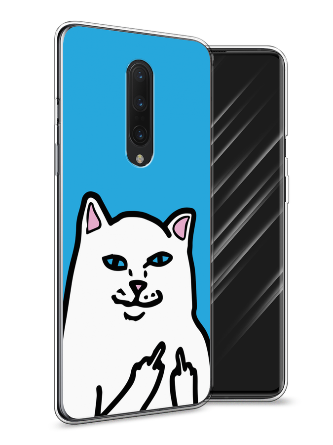 

Чехол Awog на OnePlus 8 / ВанПлас 8 "Кот жесть", Белый;голубой;черный, 151250-9