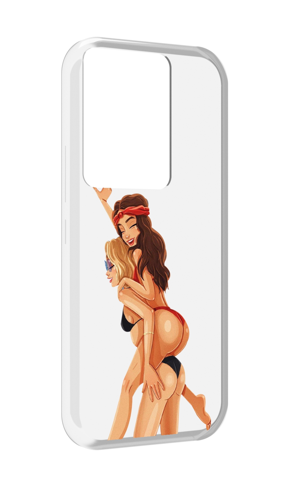 Чехол MyPads две-подружки-в-купальниках женский для Itel Vision 3 Plus / Itel P38 Pro