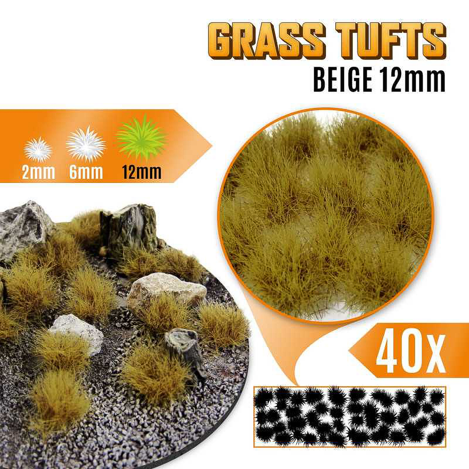 

Пучки травы для моделирования Green Stuff World Grass Tufts 12 mm Beige, Grass Tufts